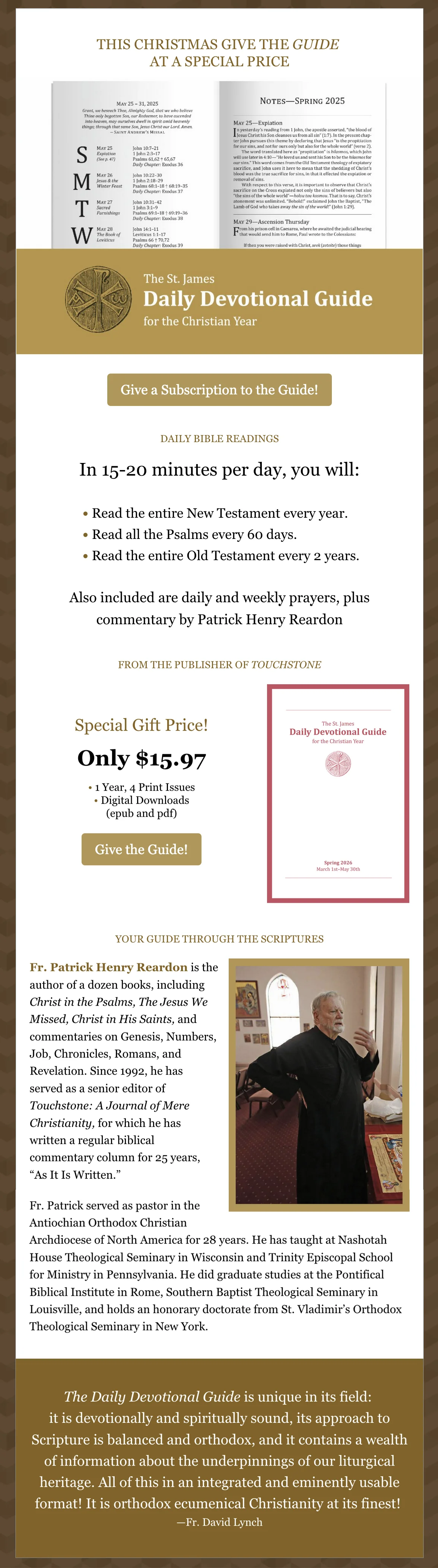 Daily Devotional Guide Eblast